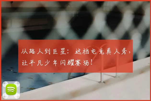 从路人到巨星:这档电竞真人秀,让平凡少年闪耀赛场!
